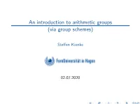 An Introduction to Arithmetic Groups (Via Group Schemes)