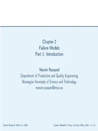 Chapter 2 Failure Models Part 1: Introduction