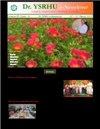 Dr. YSRHU E-Newsletter Fortnightly E-Newsletter of Dr.Y.S.R.Horticultural University