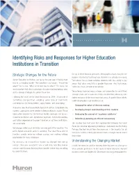 Identifying Risks and Responses for Higher Education Institutions in Transition