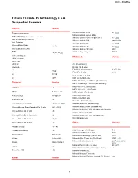 Oracle Outside in Technology 8.5.4 Supported Formats