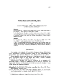 417 Notas Para La Flora De Jaén. I
