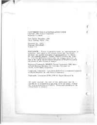 CONCURRENT DOS 8-16 INSTALLATION GUIDE Copyright