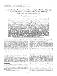 Cpxra Contributes to Xenorhabdus Nematophila Virulence Through Regulation of Lrha and Modulation of Insect Immunityᰔ Erin E