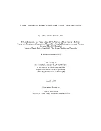 Cultural Competence in Childbirth in Multicultural Ecuador: Lessons for Evaluation
