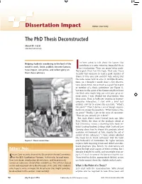 Dissertation Impact the Phd Thesis Deconstructed