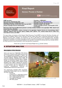 Final Report Guinea: Floods in Kankan