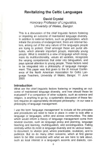 Revitalizing the Celtic Languages