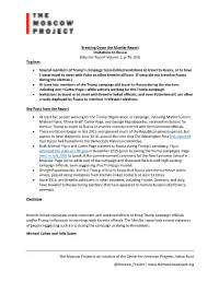 The Moscow Project Is an Initiative of the Center for American Progress Action Fund