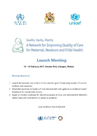 Agenda of the Launch of the Network For