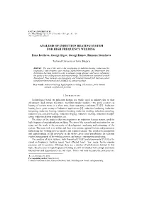 Analysis of Induction Heating System for High Frequency Welding 