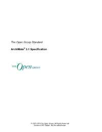 Archimate 3.1 Specification