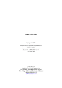 Hacking Global Justice Paper Prepared