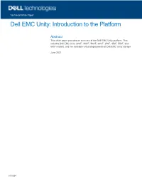 Introduction to the Dell EMC Unity Platform