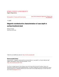 Magnetic Nondestructive Characterization of Case Depth in Surface-Hardened Steel