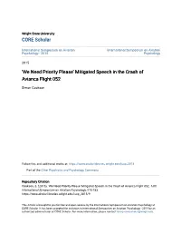 Mitigated Speech in the Crash of Avianca Flight 052