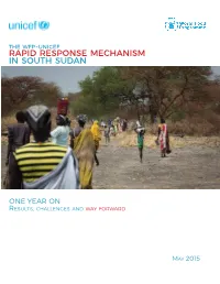 Rapid Response Mechanism in South Sudan