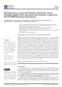 Spotting Frozen Curd in PDO Buffalo Mozzarella Cheese Through Insights on Its Supramolecular Structure Acquired by 1H TD-NMR Relaxation Experiments