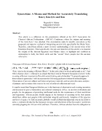 Syncretism: a Means and Method for Accurately Translating Km.T, Km.Tyw and Km