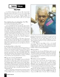 Tony Gaze Interview