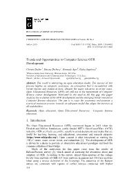 Trends and Opportunities in Computer Science OER Development