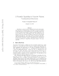 A Versatile Algorithm to Generate Various Combinatorial Structures