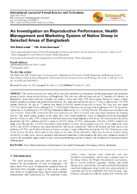 An Investigation on Reproductive Performance, Health Management and Marketing System of Native Sheep in Selected Areas of Bangladesh