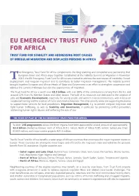 Eu Emergency Trust Fund for Africa Trust Fund for Stability and Addressing Root Causes of Irregular Migration and Displaced Persons in Africa