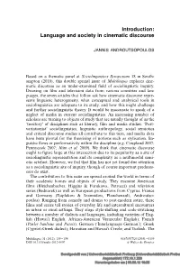 Introduction: Language and Society in Cinematic Discourse