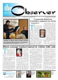 Jewish When Courage Battled Hatred in 1920S: CRC Talk