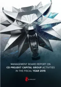 PDF Management Board Report on CD PROJEKT Capital Group Activities