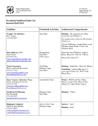 Permitted Outfitter/Guide List Summer/Fall 2014