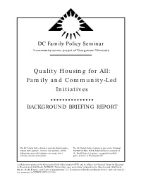 Quality Housing Briefing