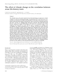 The Effect of Climate Change on the Correlation Between Avian Life-History Traits