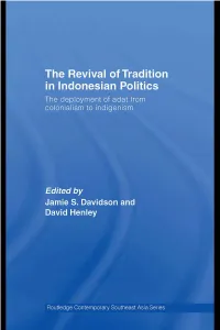 The Revival of Tradition in Indonesian Politics