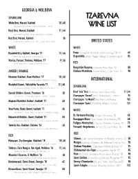Tzarevna Wine List