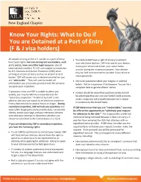 What to Do If You Are Detained at a Port of Entry