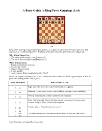 A Basic Guide to King Pawn Openings (1.E4)