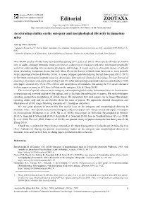 Accelerating Studies on the Ontogeny and Morphological Diversity in Immature Mites