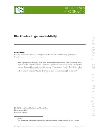 Black Holes in General Relativity