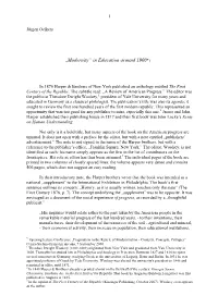 „Modernity” in Education Around 1900*)