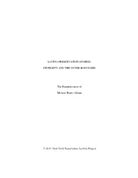 Saving Preservation Stories: Diversity and the Outer Boroughs Oral History Project