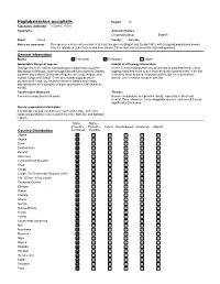 Species Summary
