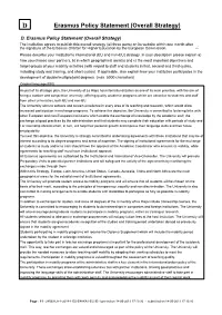Erasmus Policy Statement (Overall Strategy)