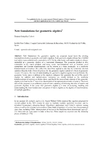 New Foundations for Geometric Algebra1