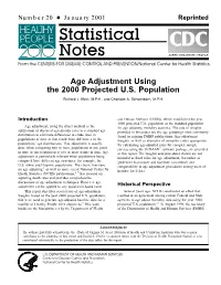 Age Adjustment Using the 2000 Projected U.S. Population Pdf