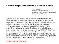 Cosmic Rays and Extensive Air Showers