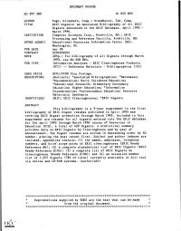 ERIC Digests: an Annotated Bibliography of All ERIC Digests Announced in the ERIC Database, April 1993 March 1996