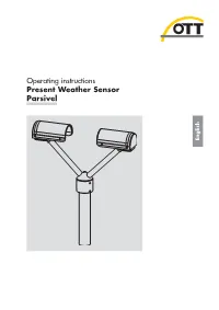 Operating Instructions Present Weather Sensor Parsivel