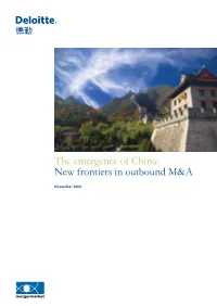 The Emergence of China: New Frontiers in Outbound M&A